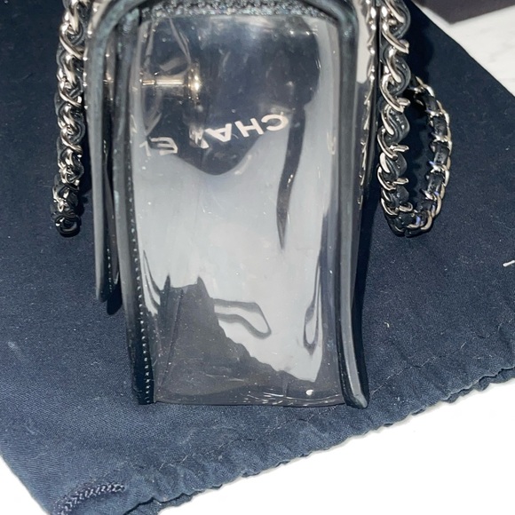 Chanel Clear PVC Black Lambskin Leather Trim Evening Shoulder Flap Bag - Picture 14 of 14